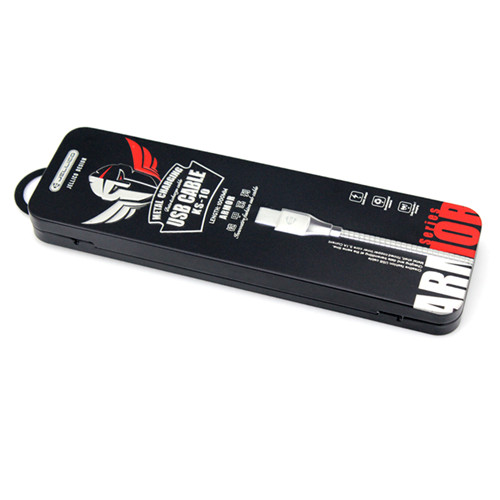 長(zhǎng)方形數(shù)據(jù)線(xiàn)翻蓋式鐵盒包裝